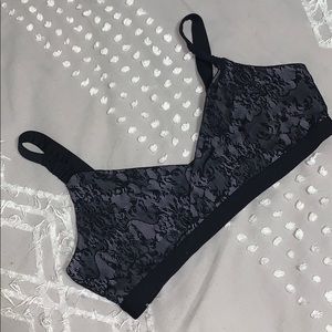 Black Lace Fabletics Sports Bra